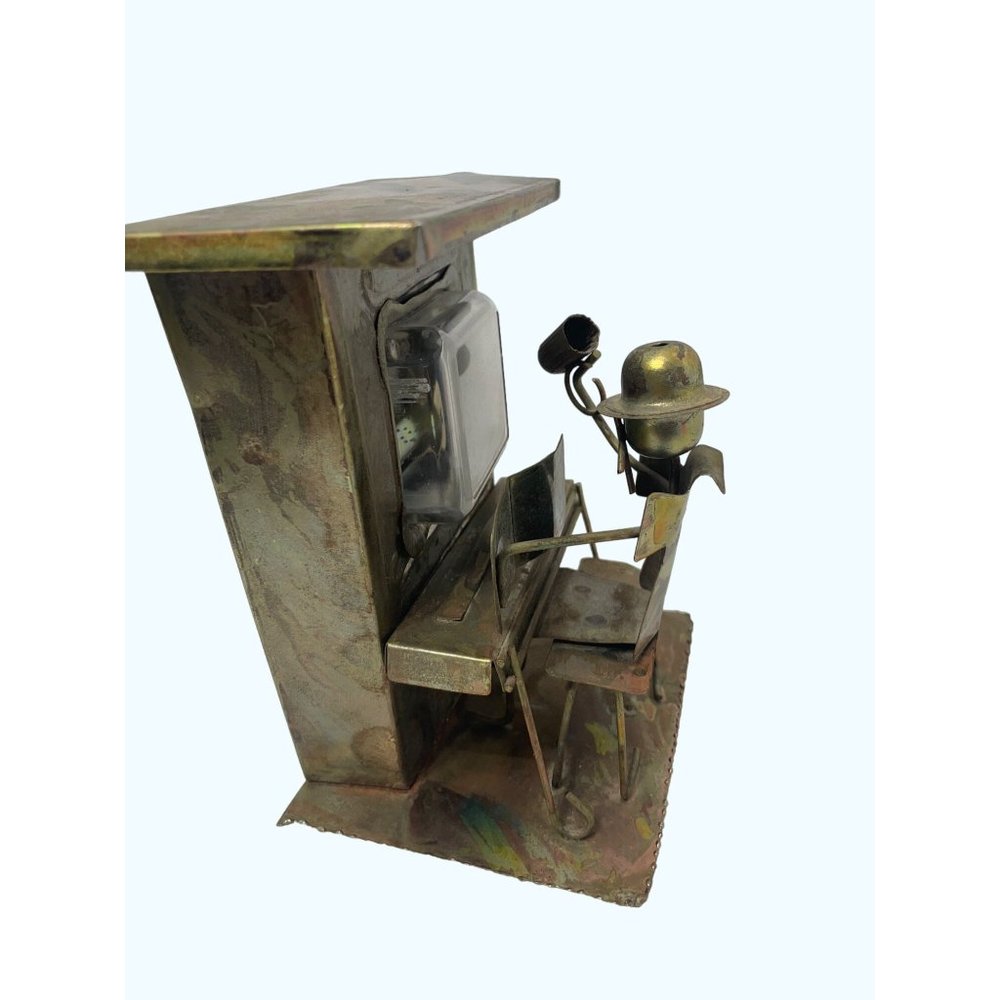 Entertainer Music Box Metal Vintage Piano Player Copper - Picture 3 of 7
